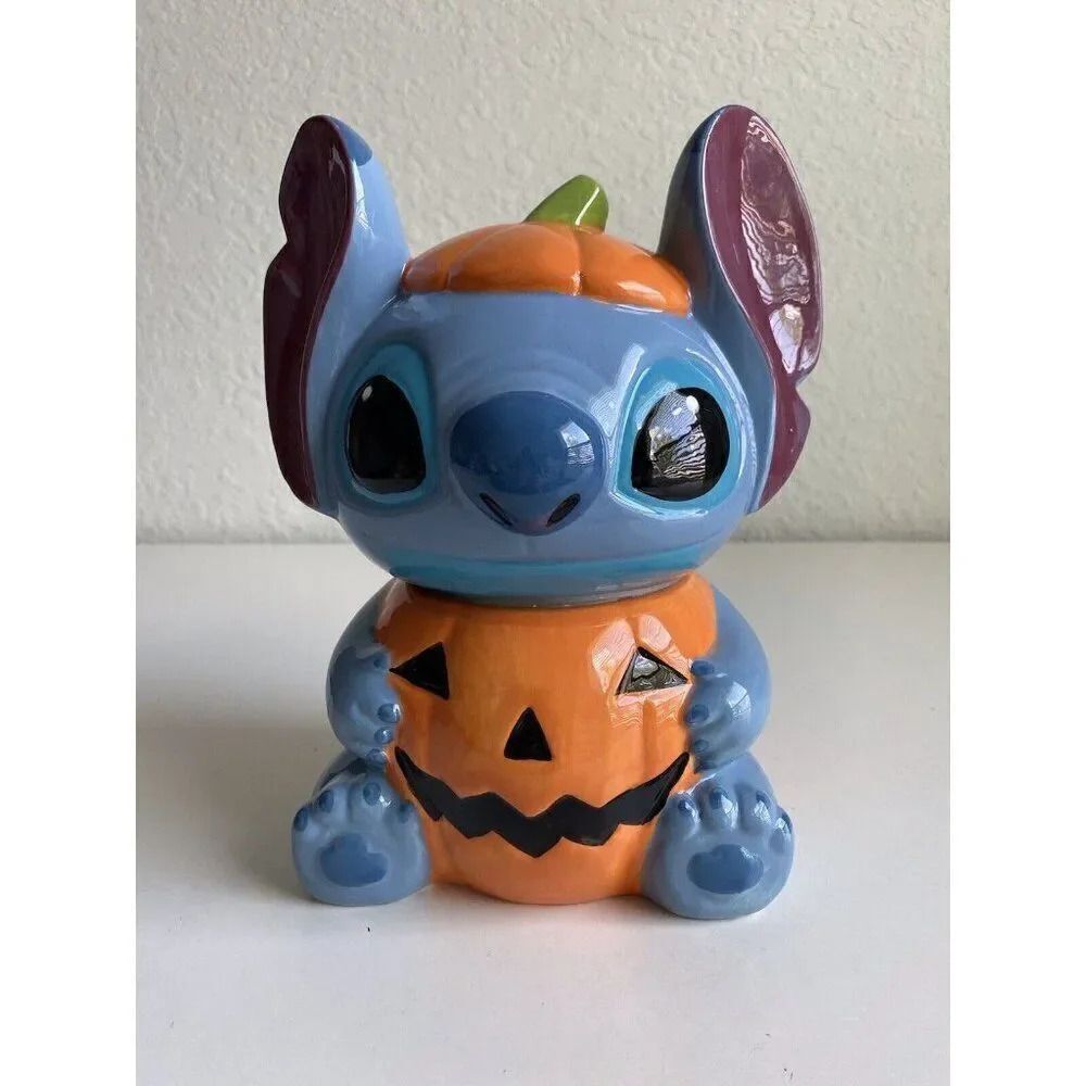 Disney Pumpkin Stitch Halloween Cookie Jar 2022 Stitch from Lilo‎ & Stitch NEW